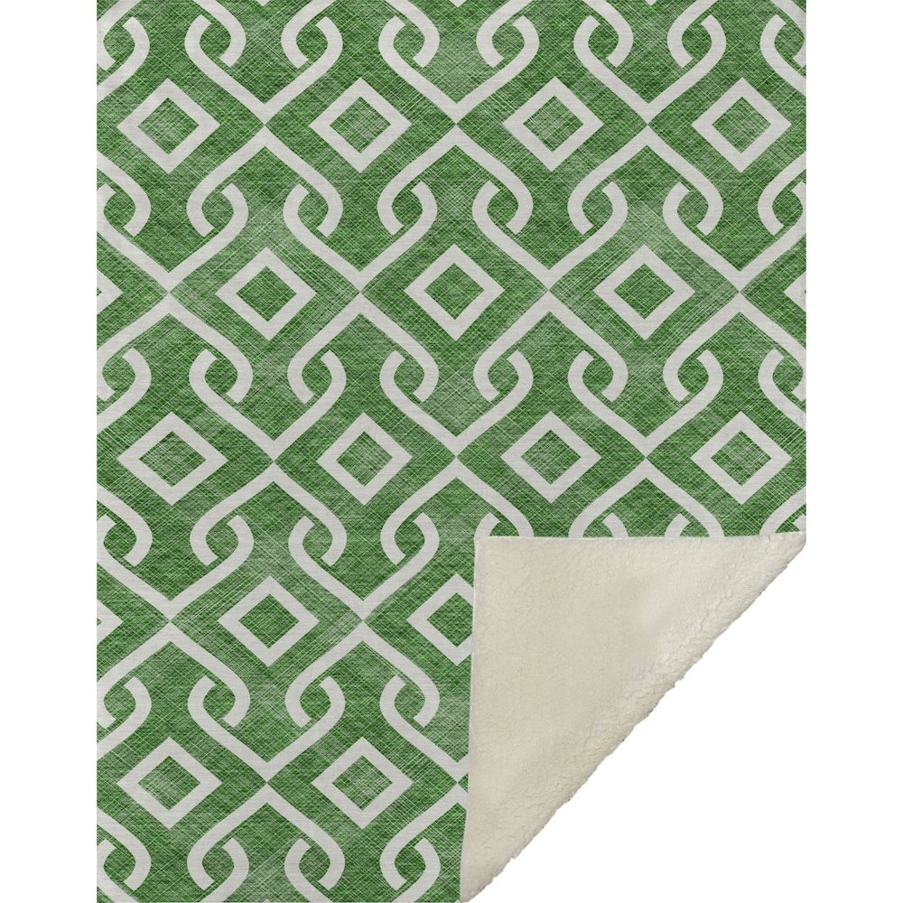 Premium Machine Washable ASB621 Emerald 50" x 70" Sherpa Throw Blanket. Picture 1