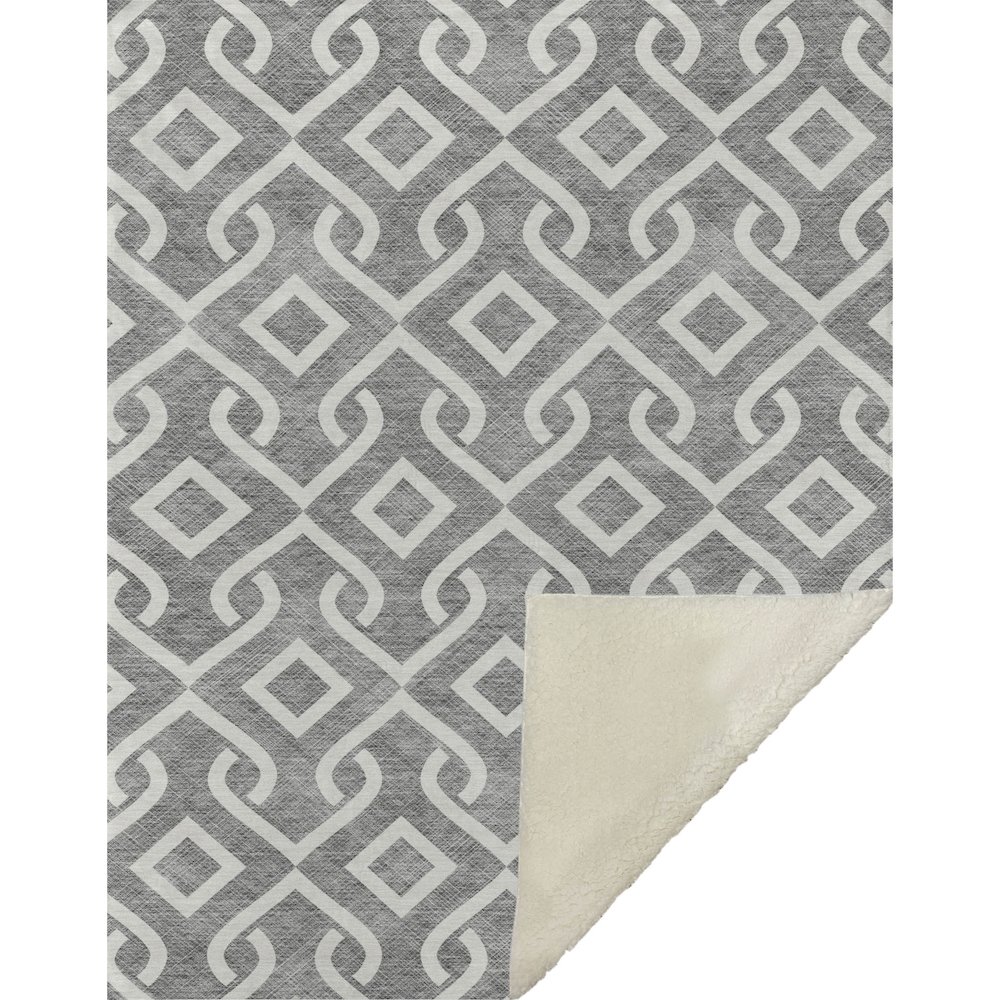 Premium Machine Washable ASB621 Gray 50" x 70" Sherpa Throw Blanket. Picture 1