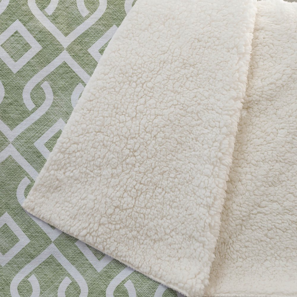 Premium Machine Washable ASB621 Green 50" x 70" Sherpa Throw Blanket. Picture 2