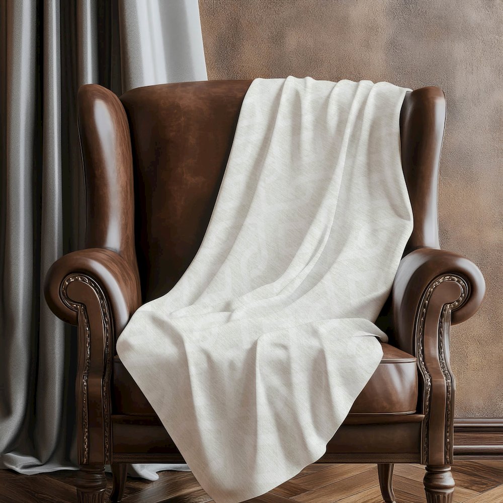 Premium Machine Washable ASB621 Ivory 50" x 70" Sherpa Throw Blanket. Picture 5