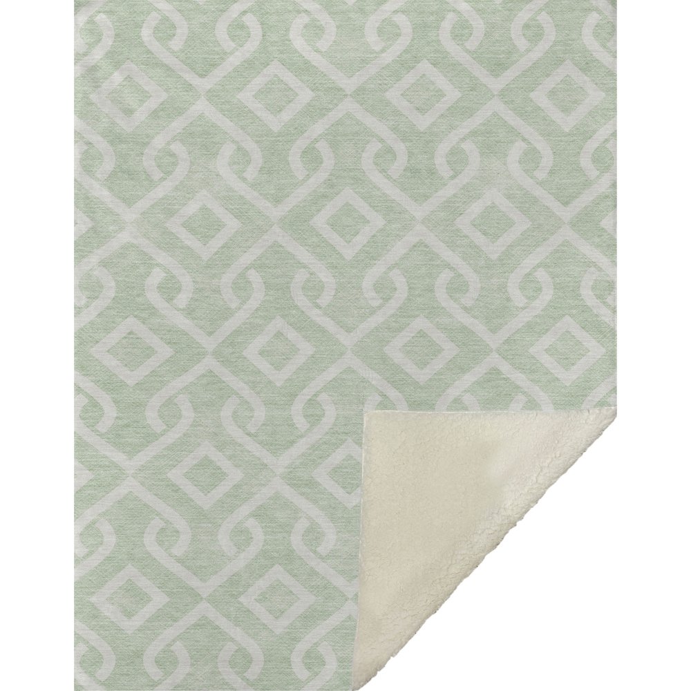 Premium Machine Washable ASB621 Mint 50" x 70" Sherpa Throw Blanket. Picture 1
