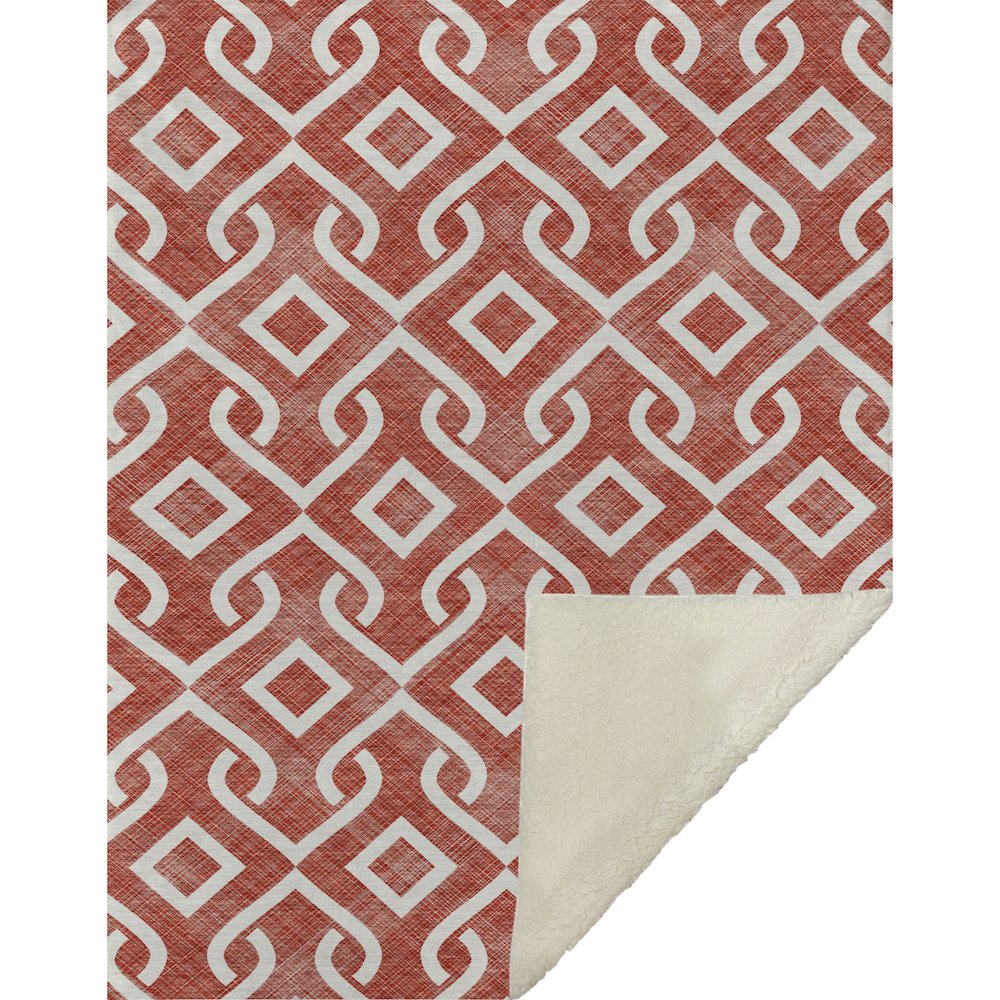 Premium Machine Washable ASB621 Red 50" x 70" Sherpa Throw Blanket. Picture 1