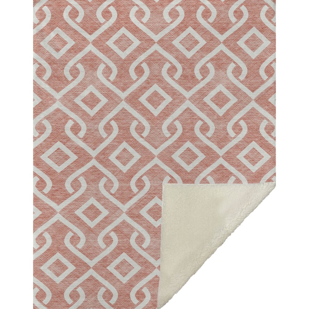 Premium Machine Washable ASB621 Salmon 50" x 70" Sherpa Throw Blanket. Picture 1