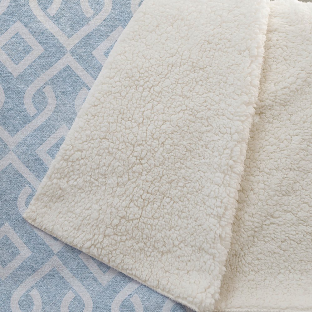 Premium Machine Washable ASB621 Sky 50" x 70" Sherpa Throw Blanket. Picture 2
