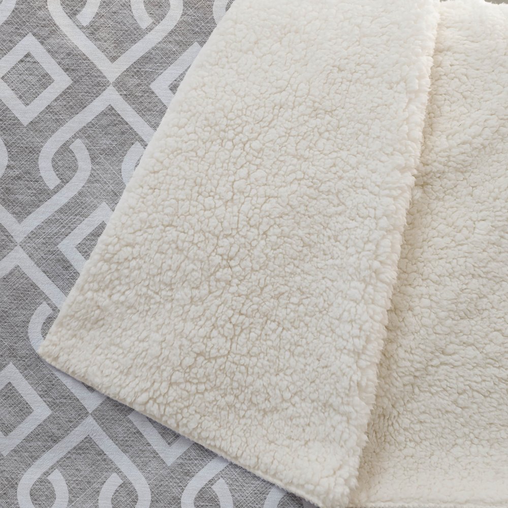 Premium Machine Washable ASB621 Taupe 50" x 70" Sherpa Throw Blanket. Picture 2
