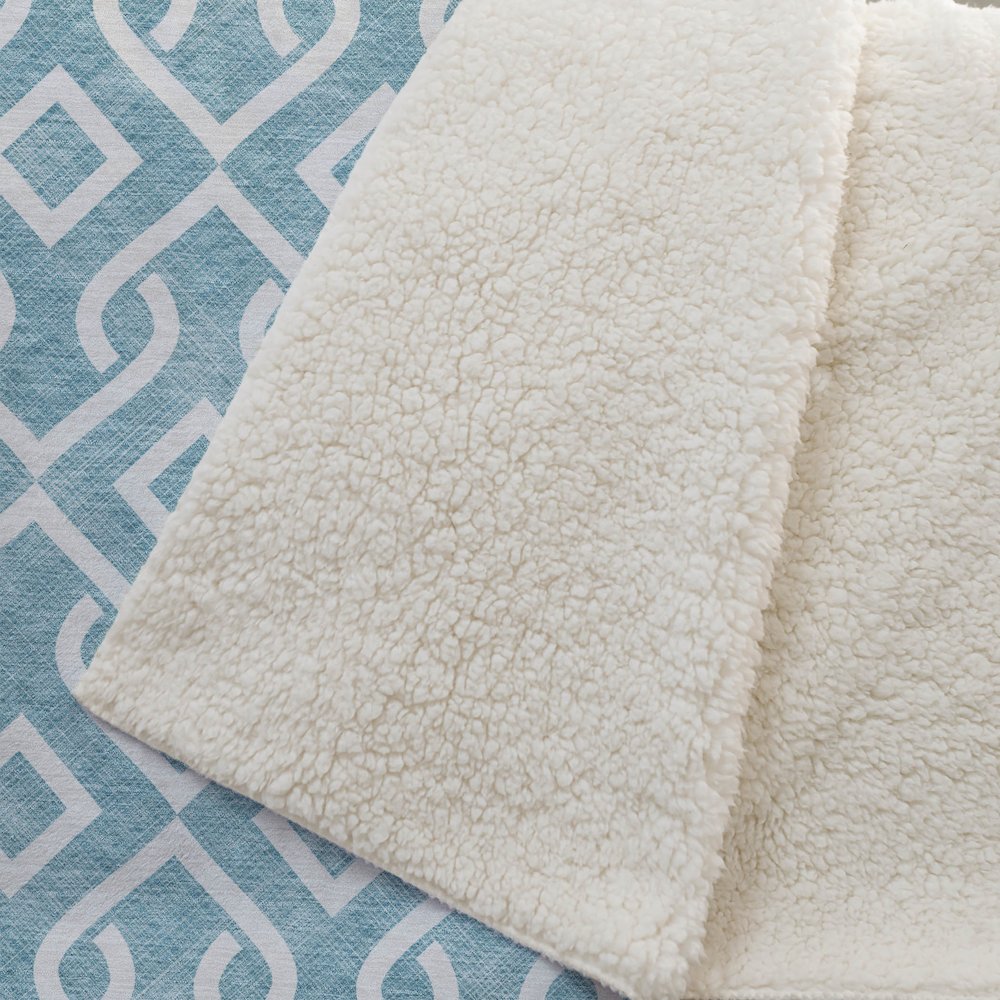 Premium Machine Washable ASB621 Teal 50" x 70" Sherpa Throw Blanket. Picture 2