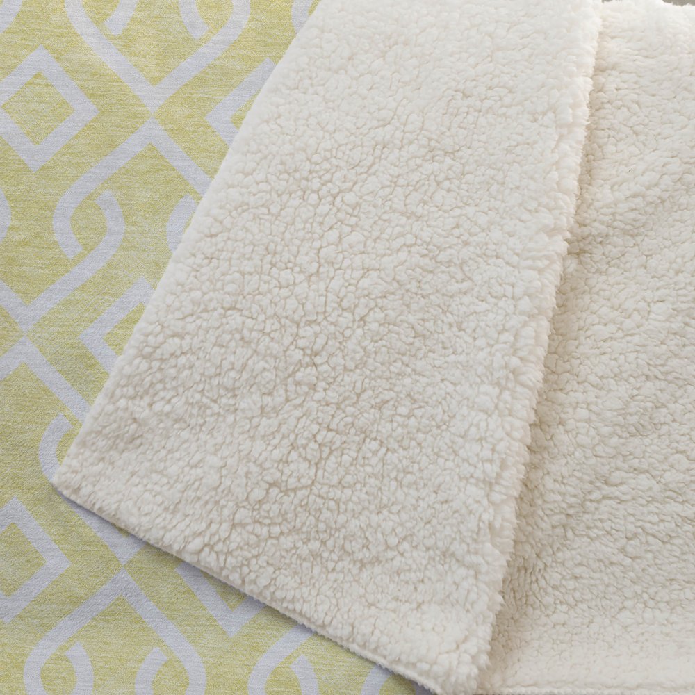 Premium Machine Washable ASB621 Yellow 50" x 70" Sherpa Throw Blanket. Picture 2