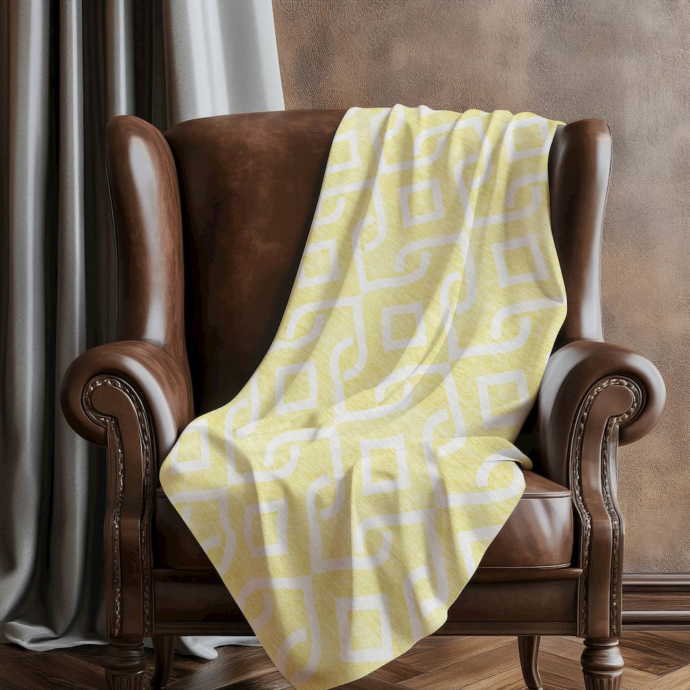 Premium Machine Washable ASB621 Yellow 50" x 70" Sherpa Throw Blanket. Picture 5
