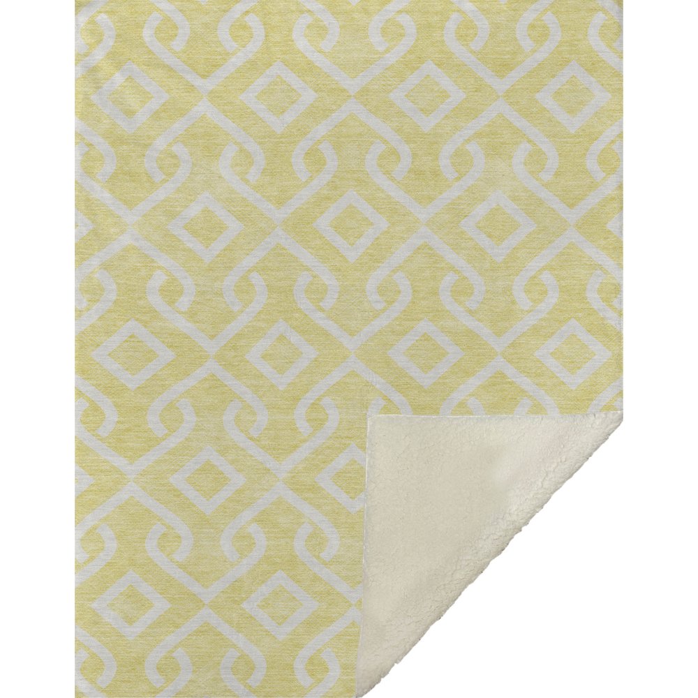 Premium Machine Washable ASB621 Yellow 50" x 70" Sherpa Throw Blanket. Picture 1