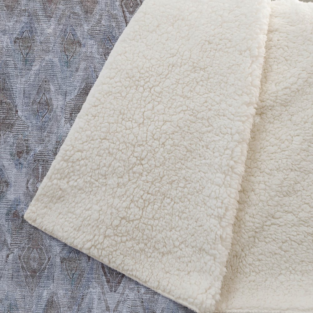 Premium Machine Washable ASB622 Blue 50" x 70" Sherpa Throw Blanket. Picture 2