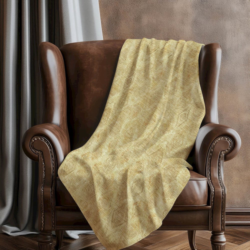 Premium Machine Washable ASB622 Gold 50" x 70" Sherpa Throw Blanket. Picture 5