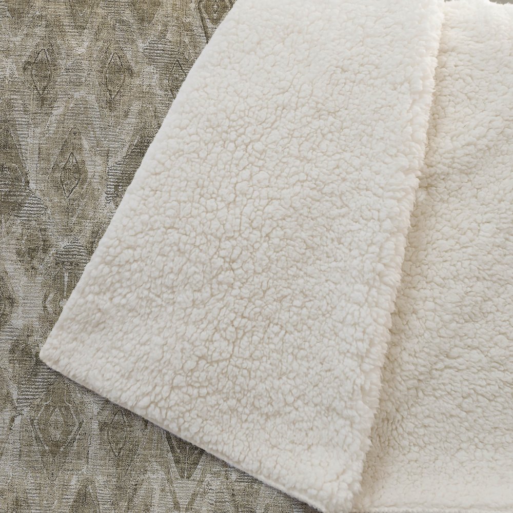 Premium Machine Washable ASB622 Mocha 50" x 70" Sherpa Throw Blanket. Picture 2