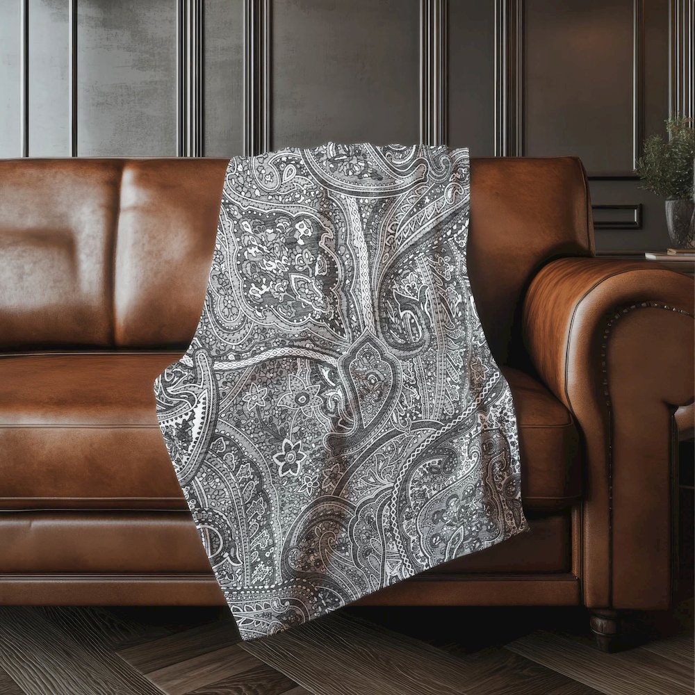 Premium Machine Washable ASB623 Gray 50" x 70" Sherpa Throw Blanket. Picture 4