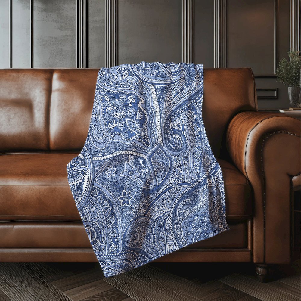 Premium Machine Washable ASB623 Navy 50" x 70" Sherpa Throw Blanket. Picture 4