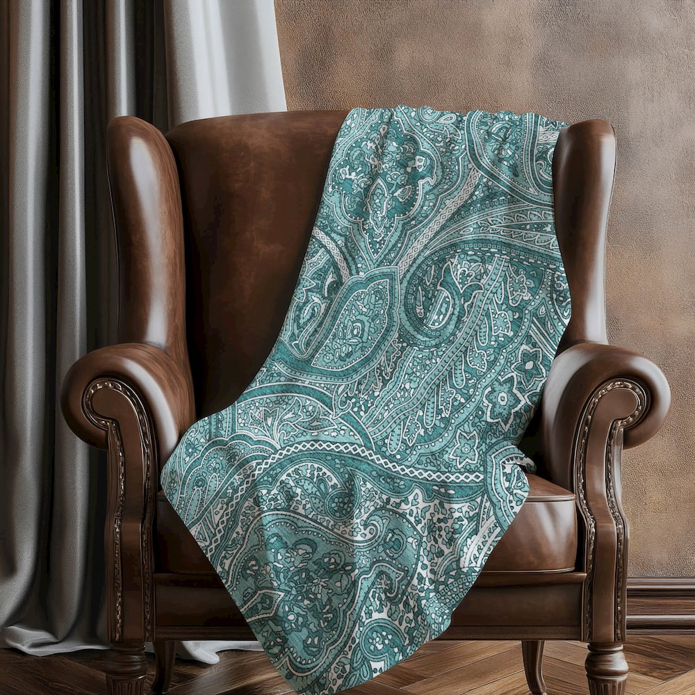 Premium Machine Washable ASB623 Teal 50" x 70" Sherpa Throw Blanket. Picture 5