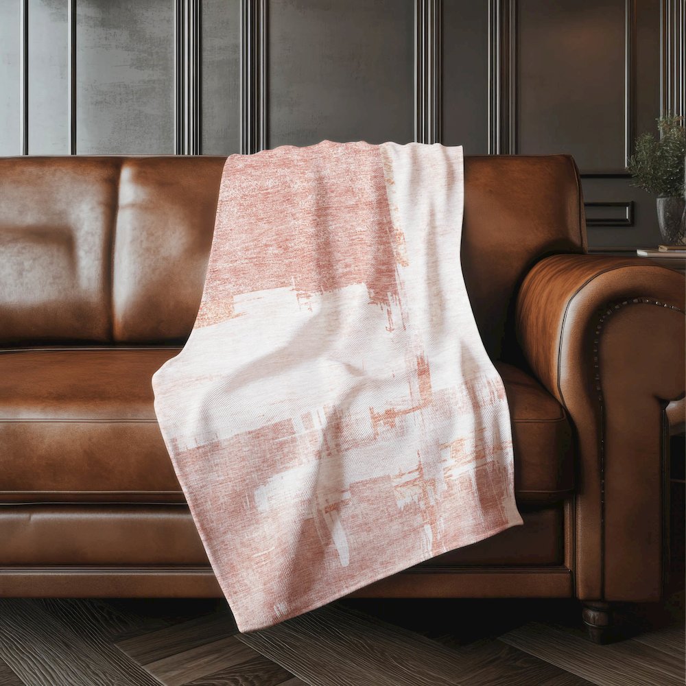 Premium Machine Washable ASB624 Blush 50" x 70" Sherpa Throw Blanket. Picture 4