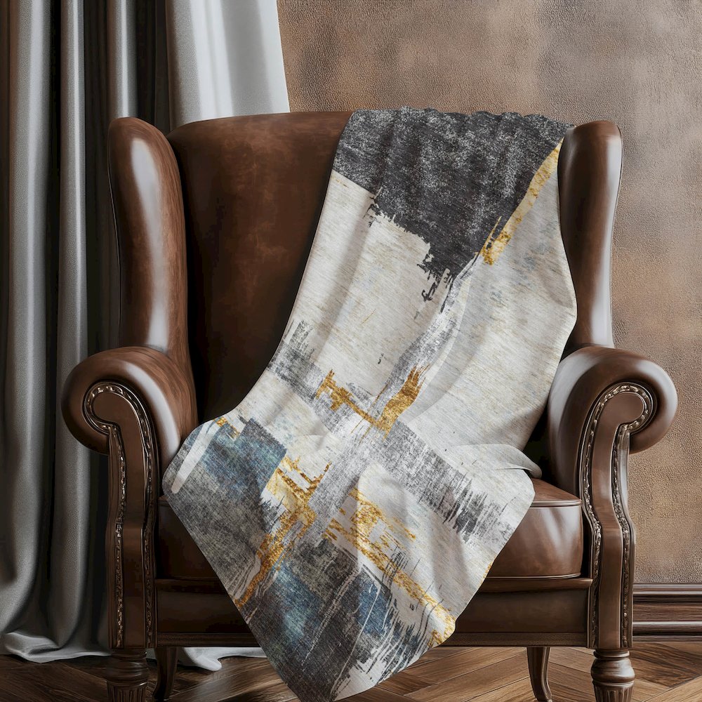 Premium Machine Washable ASB624 Charcoal 50" x 70" Sherpa Throw Blanket. Picture 5