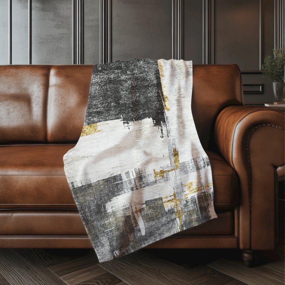 Premium Machine Washable ASB624 Gray 50" x 70" Sherpa Throw Blanket. Picture 4