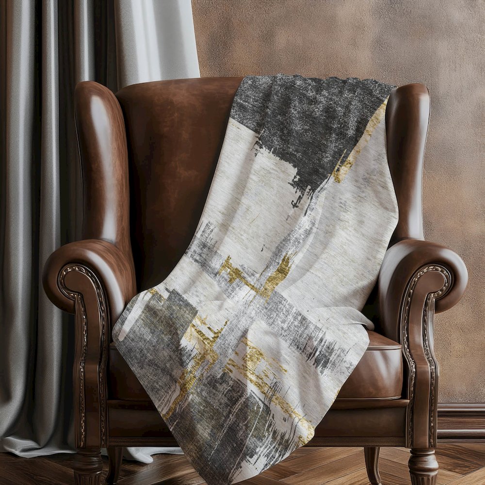 Premium Machine Washable ASB624 Gray 50" x 70" Sherpa Throw Blanket. Picture 5