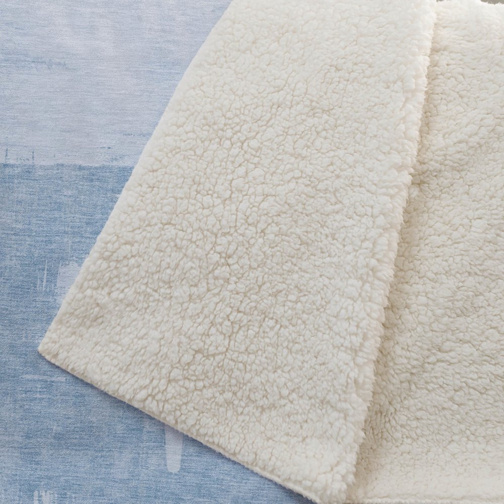 Premium Machine Washable ASB624 Sky 50" x 70" Sherpa Throw Blanket. Picture 2