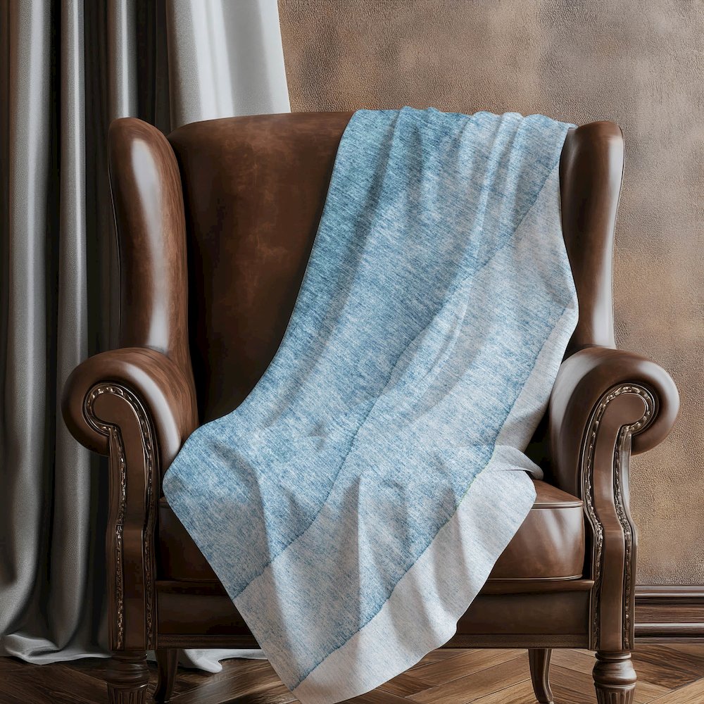 Premium Machine Washable ASB625 Blue 50" x 70" Sherpa Throw Blanket. Picture 5