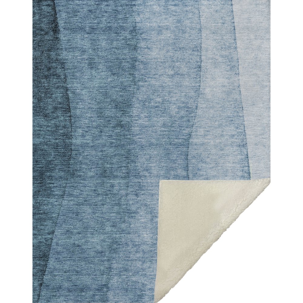 Premium Machine Washable ASB625 Blue 50" x 70" Sherpa Throw Blanket. Picture 1