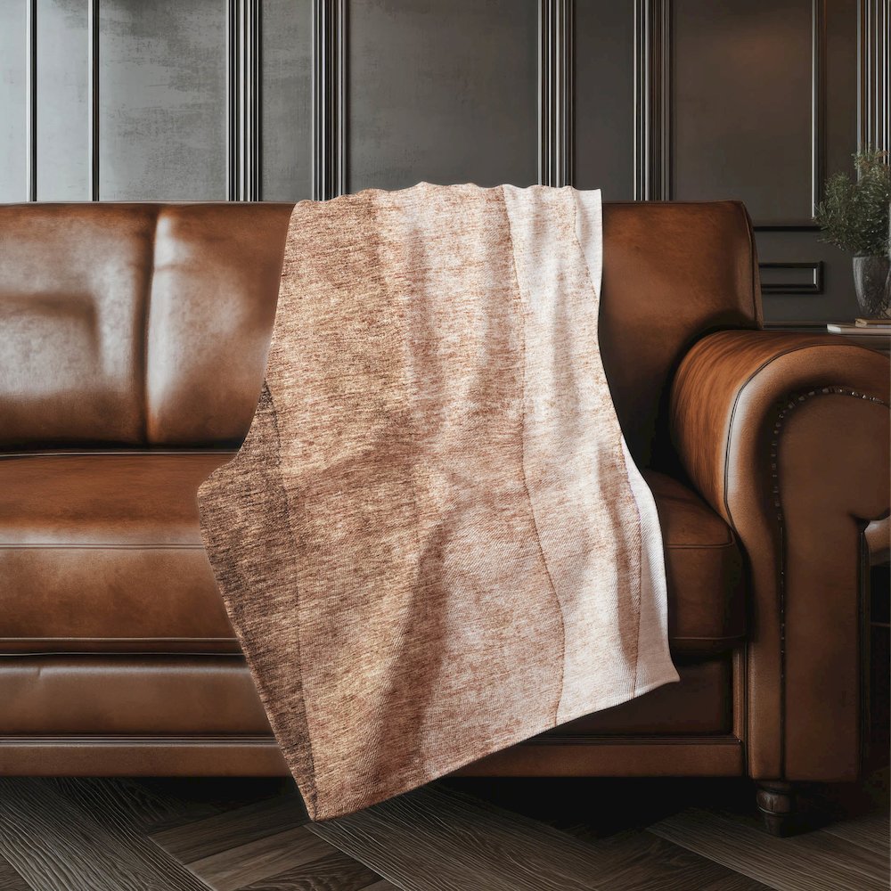 Premium Machine Washable ASB625 Brown 50" x 70" Sherpa Throw Blanket. Picture 4
