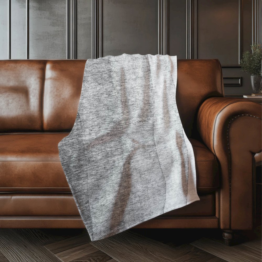 Premium Machine Washable ASB625 Gray 50" x 70" Sherpa Throw Blanket. Picture 4