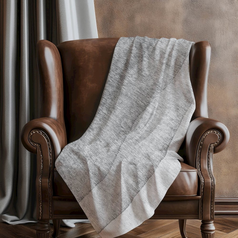 Premium Machine Washable ASB625 Gray 50" x 70" Sherpa Throw Blanket. Picture 5