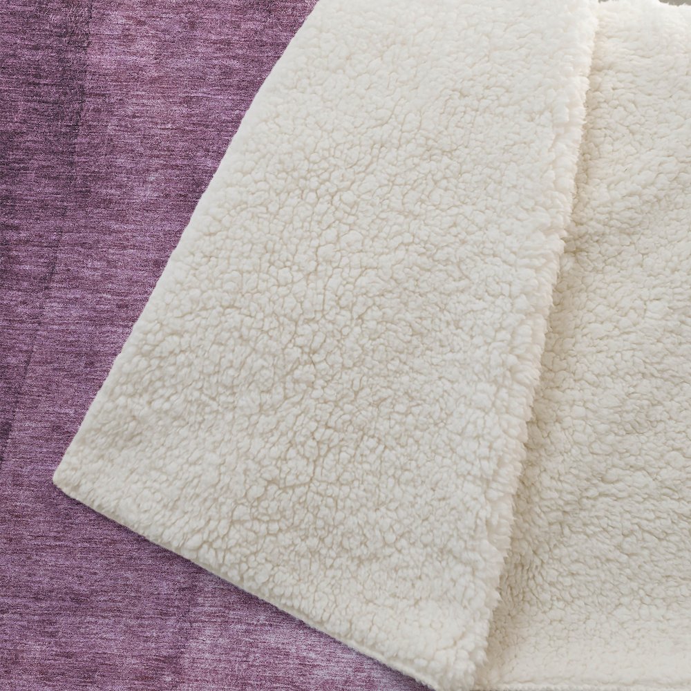 Premium Machine Washable ASB625 Merlot 50" x 70" Sherpa Throw Blanket. Picture 2