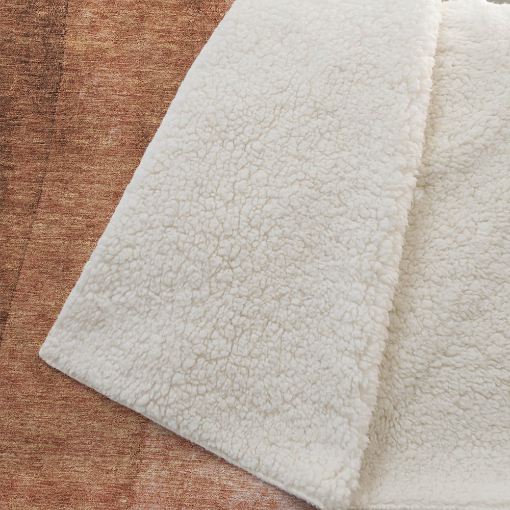 Premium Machine Washable ASB625 Paprika 50" x 70" Sherpa Throw Blanket. Picture 2