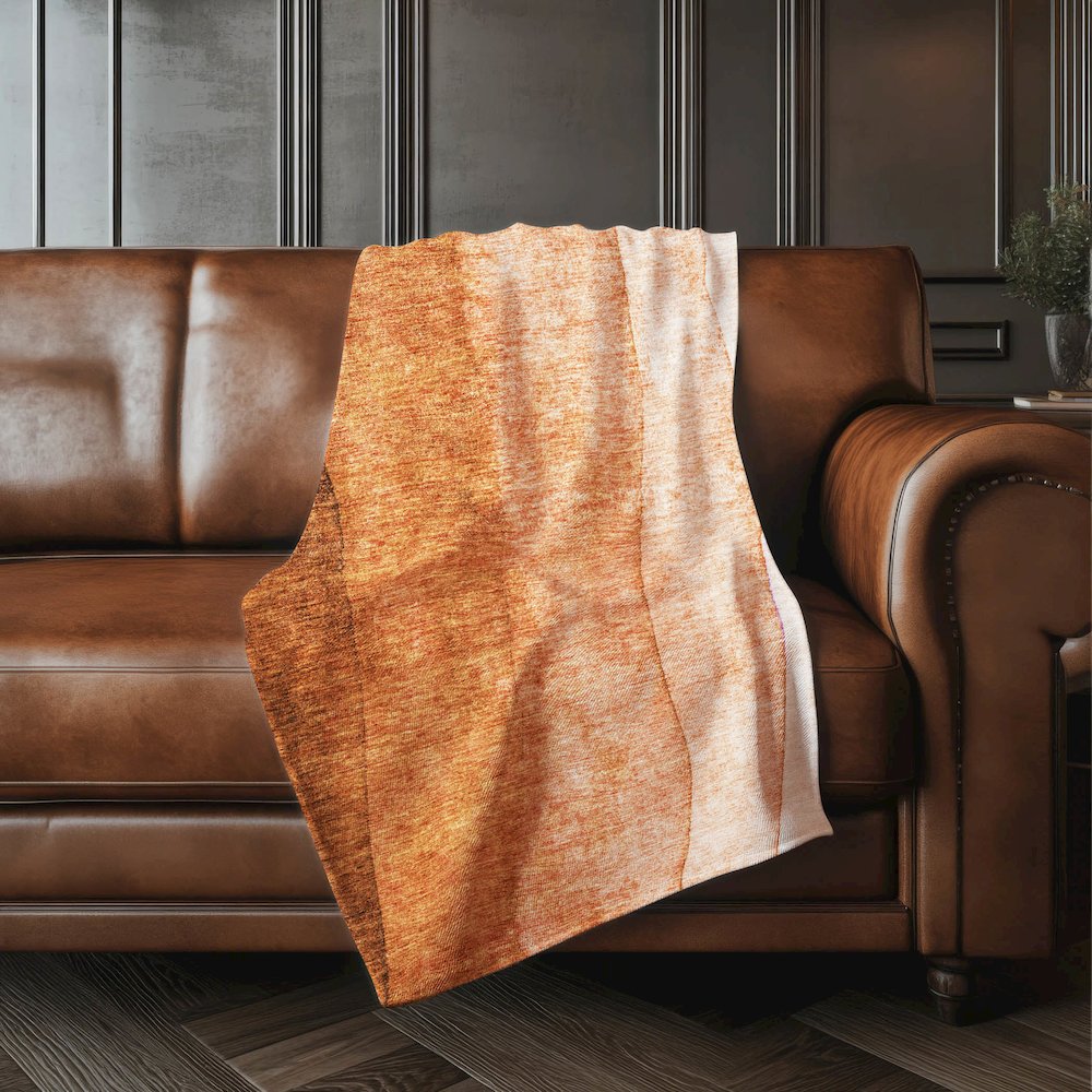 Premium Machine Washable ASB625 Paprika 50" x 70" Sherpa Throw Blanket. Picture 4