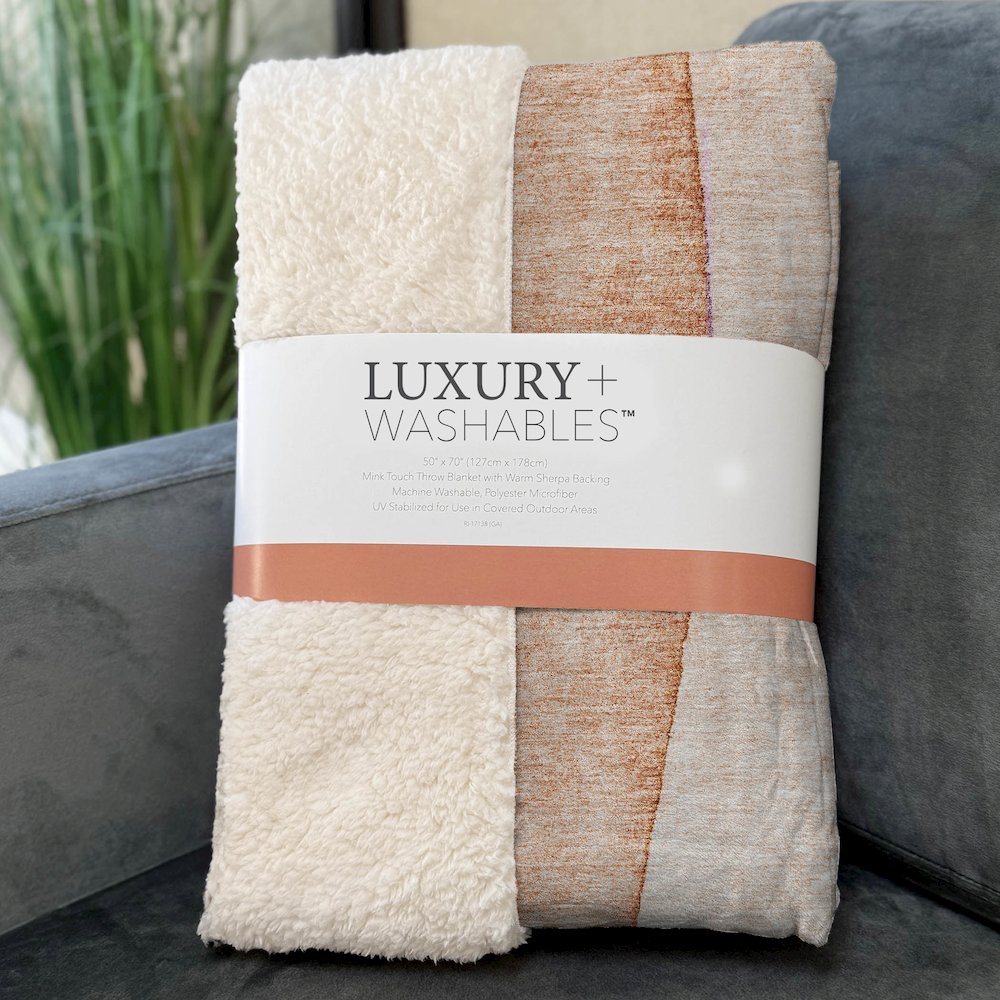 Premium Machine Washable ASB625 Paprika 50" x 70" Sherpa Throw Blanket. Picture 3
