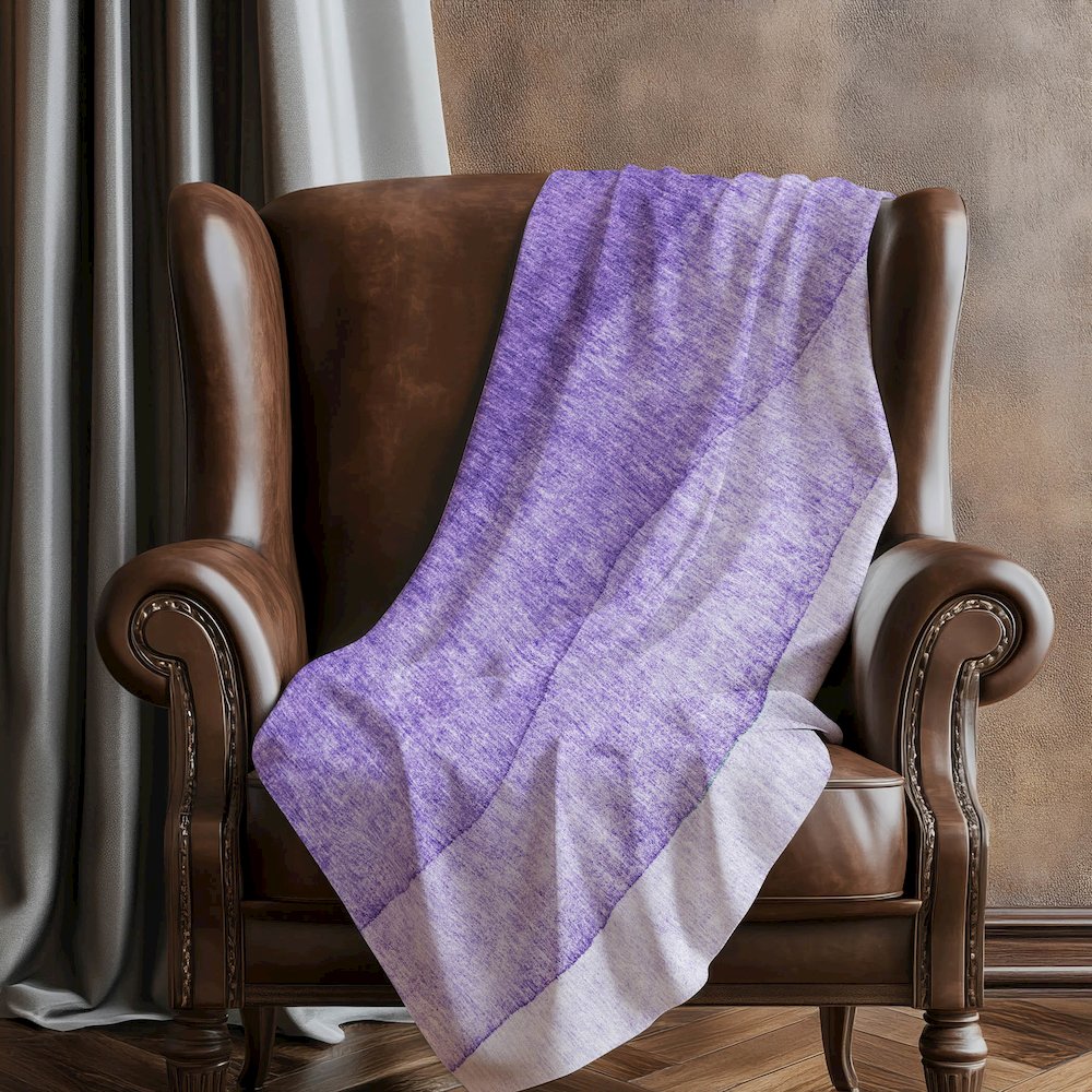 Premium Machine Washable ASB625 Purple 50" x 70" Sherpa Throw Blanket. Picture 5