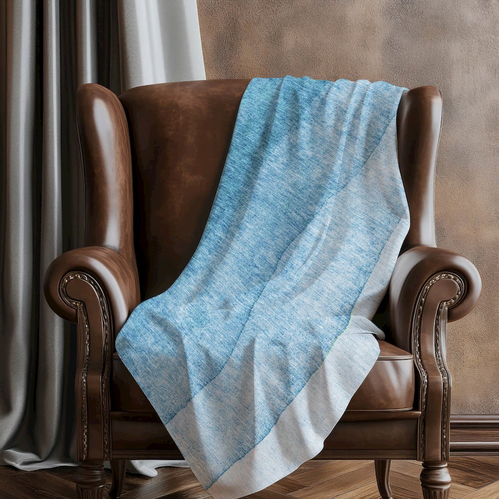 Premium Machine Washable ASB625 Teal 50" x 70" Sherpa Throw Blanket. Picture 5