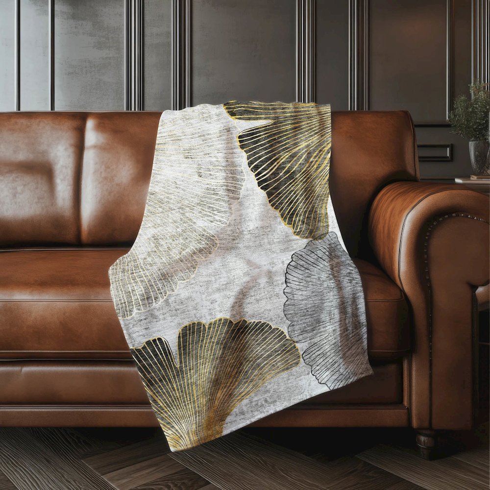 Premium Machine Washable ASB626 Gray 50" x 70" Sherpa Throw Blanket. Picture 4
