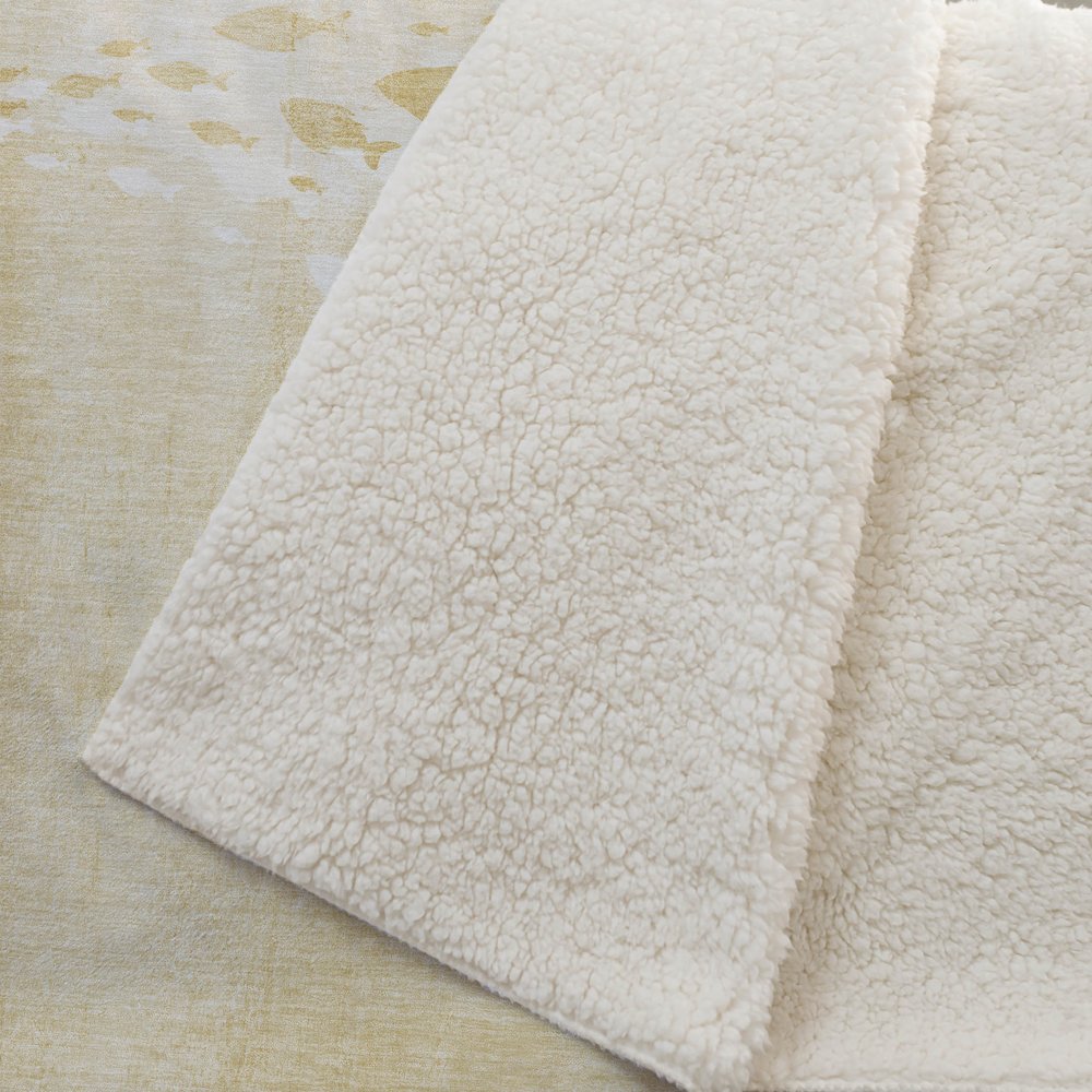 Premium Machine Washable ASB627 Gold 50" x 70" Sherpa Throw Blanket. Picture 2