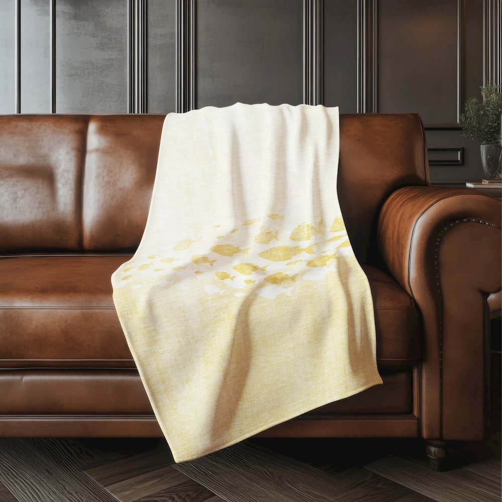 Premium Machine Washable ASB627 Gold 50" x 70" Sherpa Throw Blanket. Picture 4