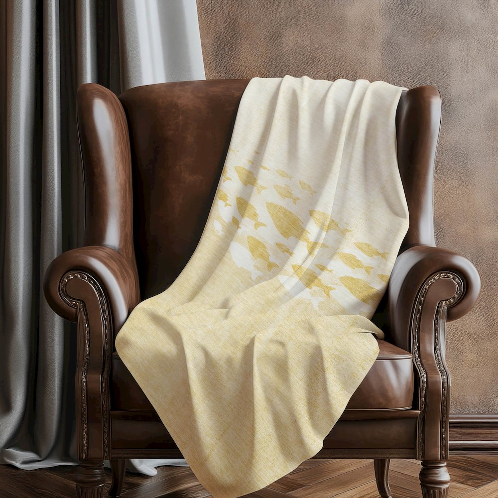 Premium Machine Washable ASB627 Gold 50" x 70" Sherpa Throw Blanket. Picture 5