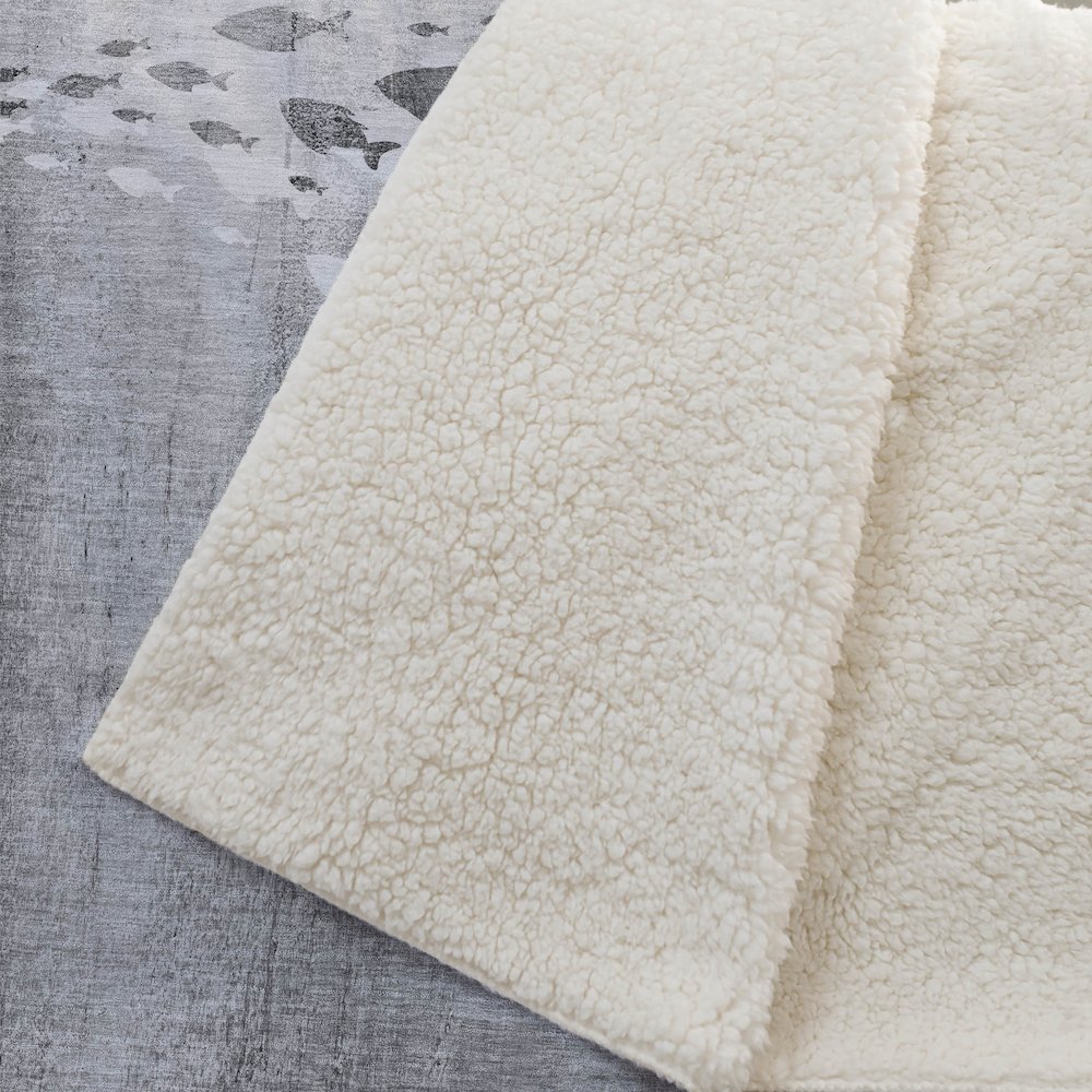 Premium Machine Washable ASB627 Gray 50" x 70" Sherpa Throw Blanket. Picture 2