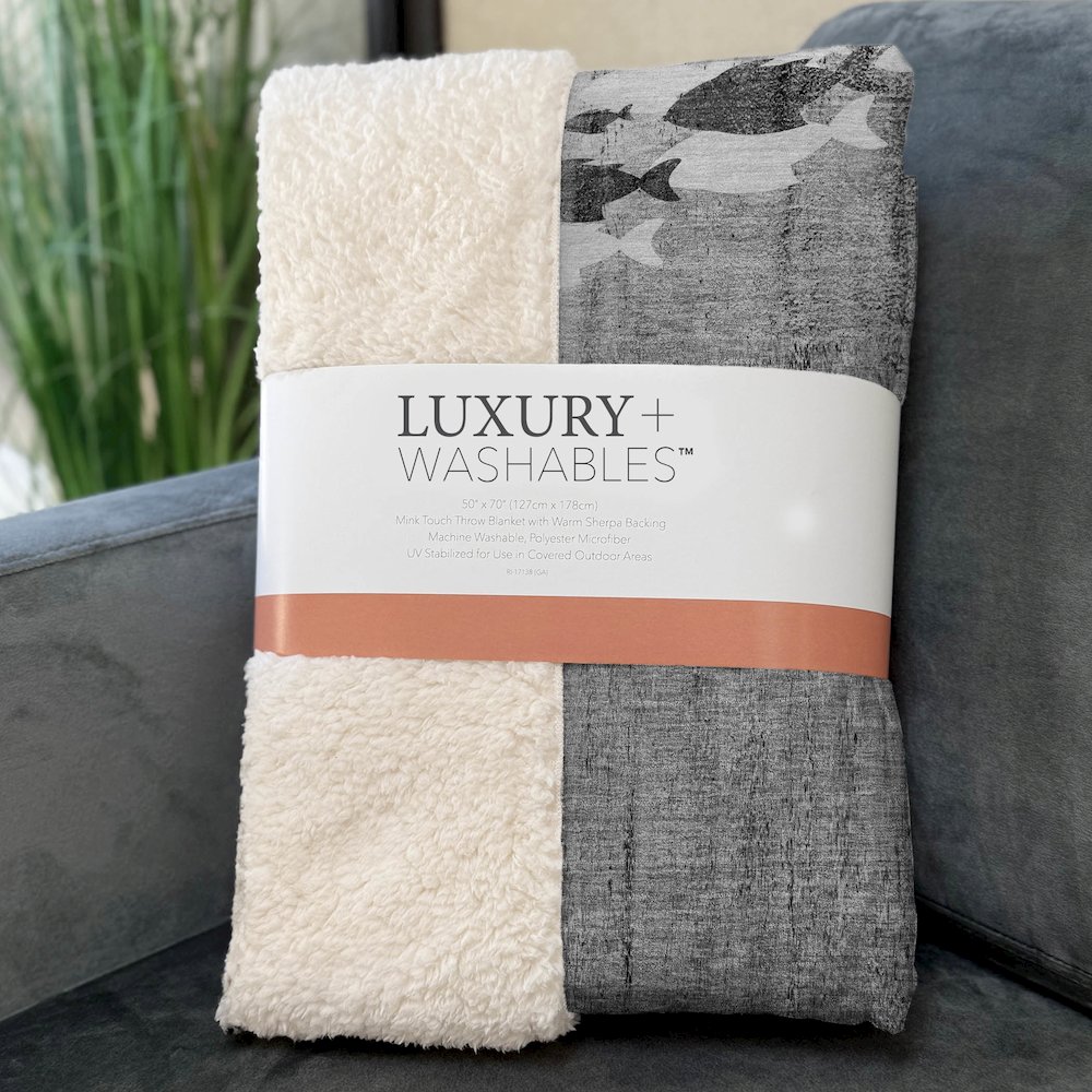 Premium Machine Washable ASB627 Gray 50" x 70" Sherpa Throw Blanket. Picture 3