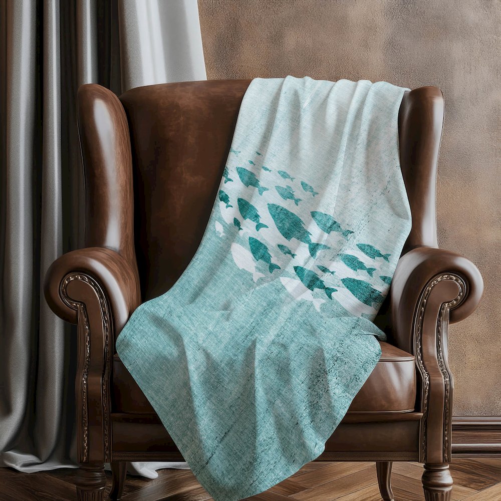 Premium Machine Washable ASB627 Teal 50" x 70" Sherpa Throw Blanket. Picture 5