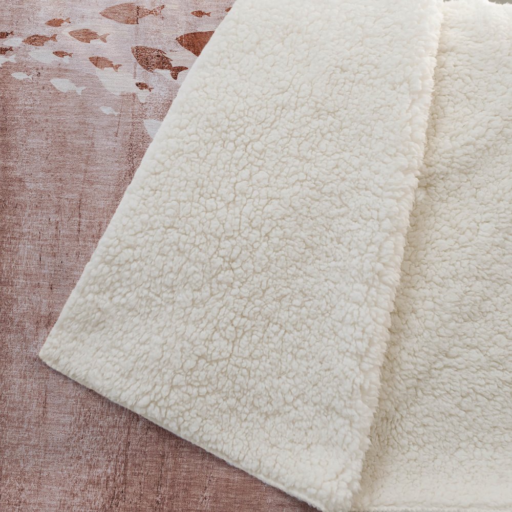 Premium Machine Washable ASB627 Terracotta 50" x 70" Sherpa Throw Blanket. Picture 2