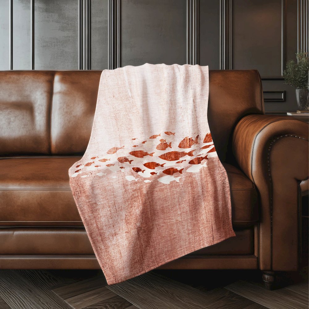 Premium Machine Washable ASB627 Terracotta 50" x 70" Sherpa Throw Blanket. Picture 4