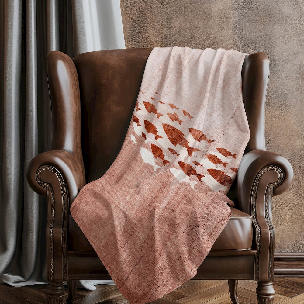 Premium Machine Washable ASB627 Terracotta 50" x 70" Sherpa Throw Blanket. Picture 5