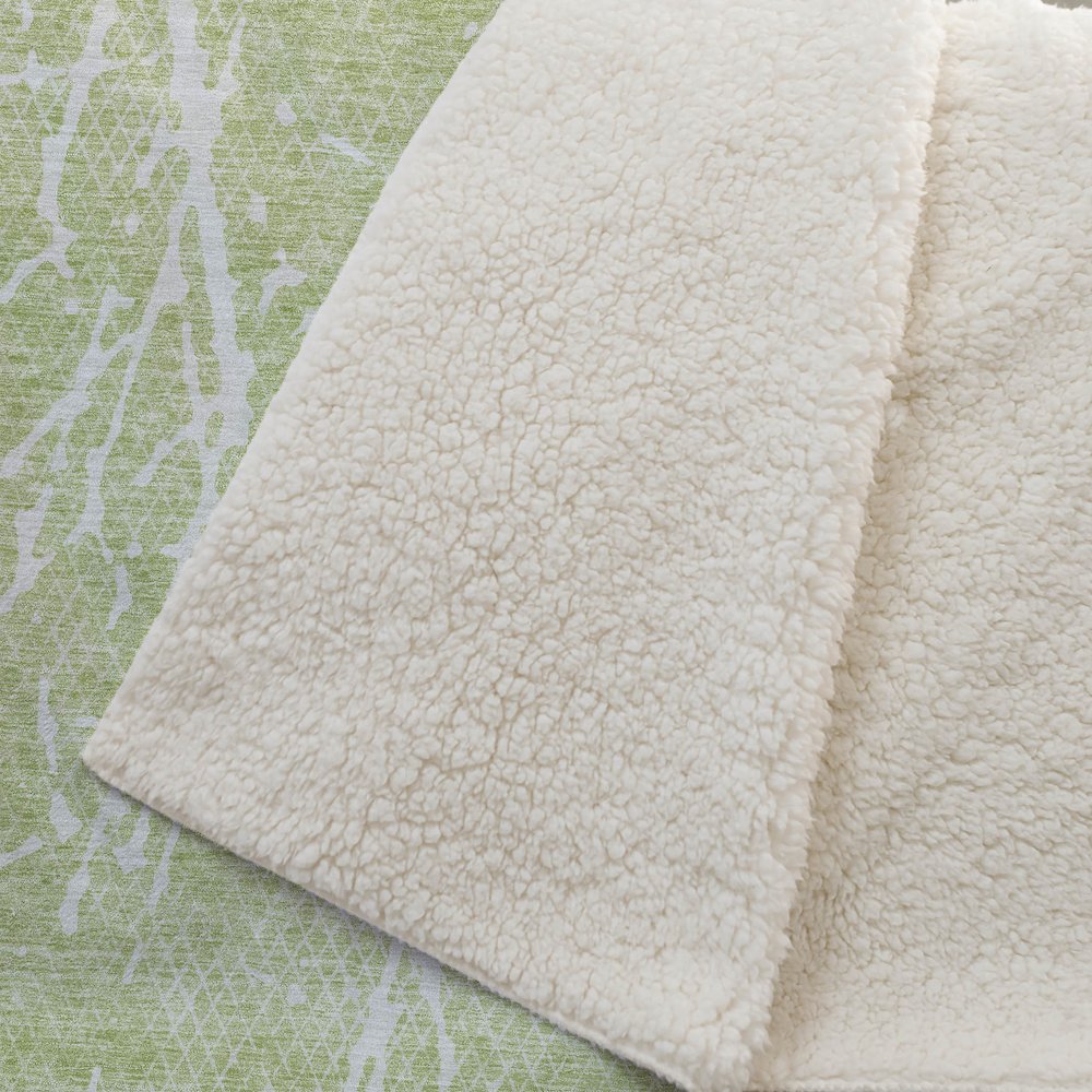 Premium Machine Washable ASB628 Aloe 50" x 70" Sherpa Throw Blanket. Picture 2