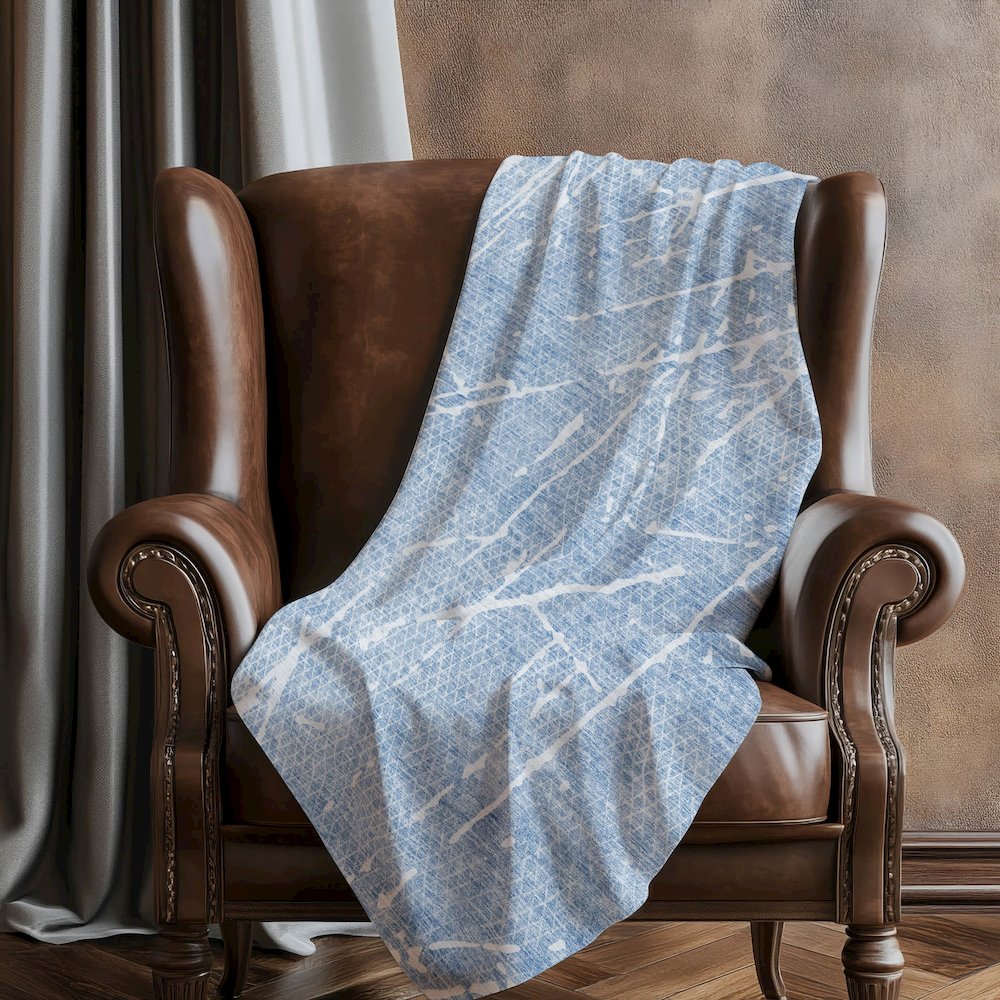 Premium Machine Washable ASB628 Blue 50" x 70" Sherpa Throw Blanket. Picture 5
