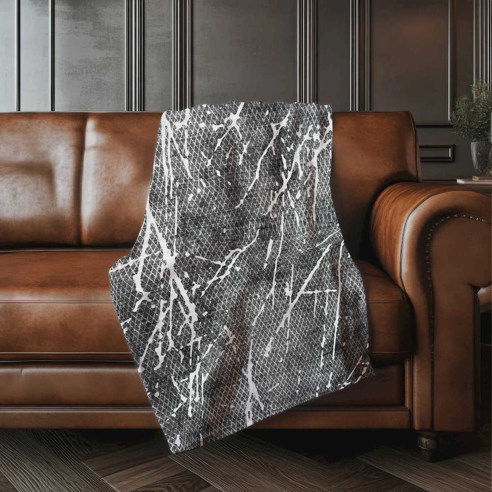 Premium Machine Washable ASB628 Charcoal 50" x 70" Sherpa Throw Blanket. Picture 4