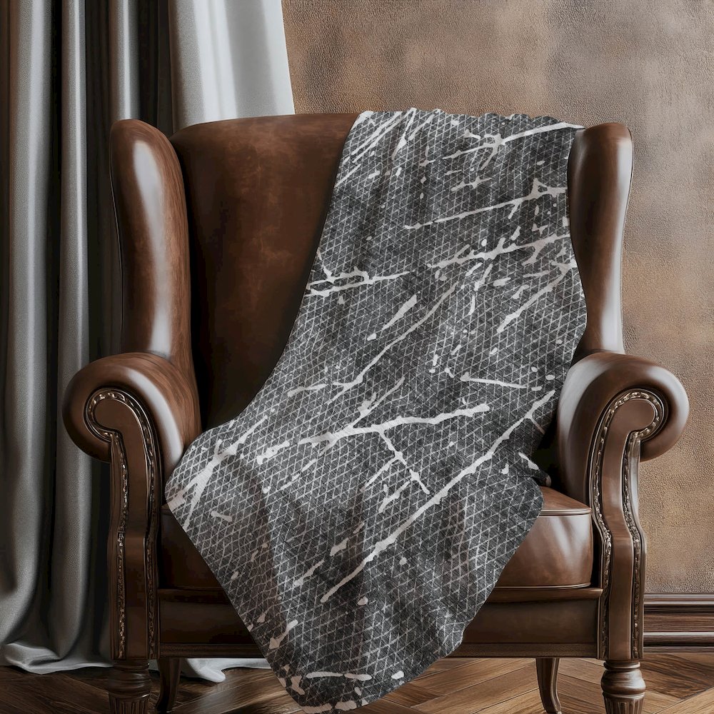 Premium Machine Washable ASB628 Charcoal 50" x 70" Sherpa Throw Blanket. Picture 5