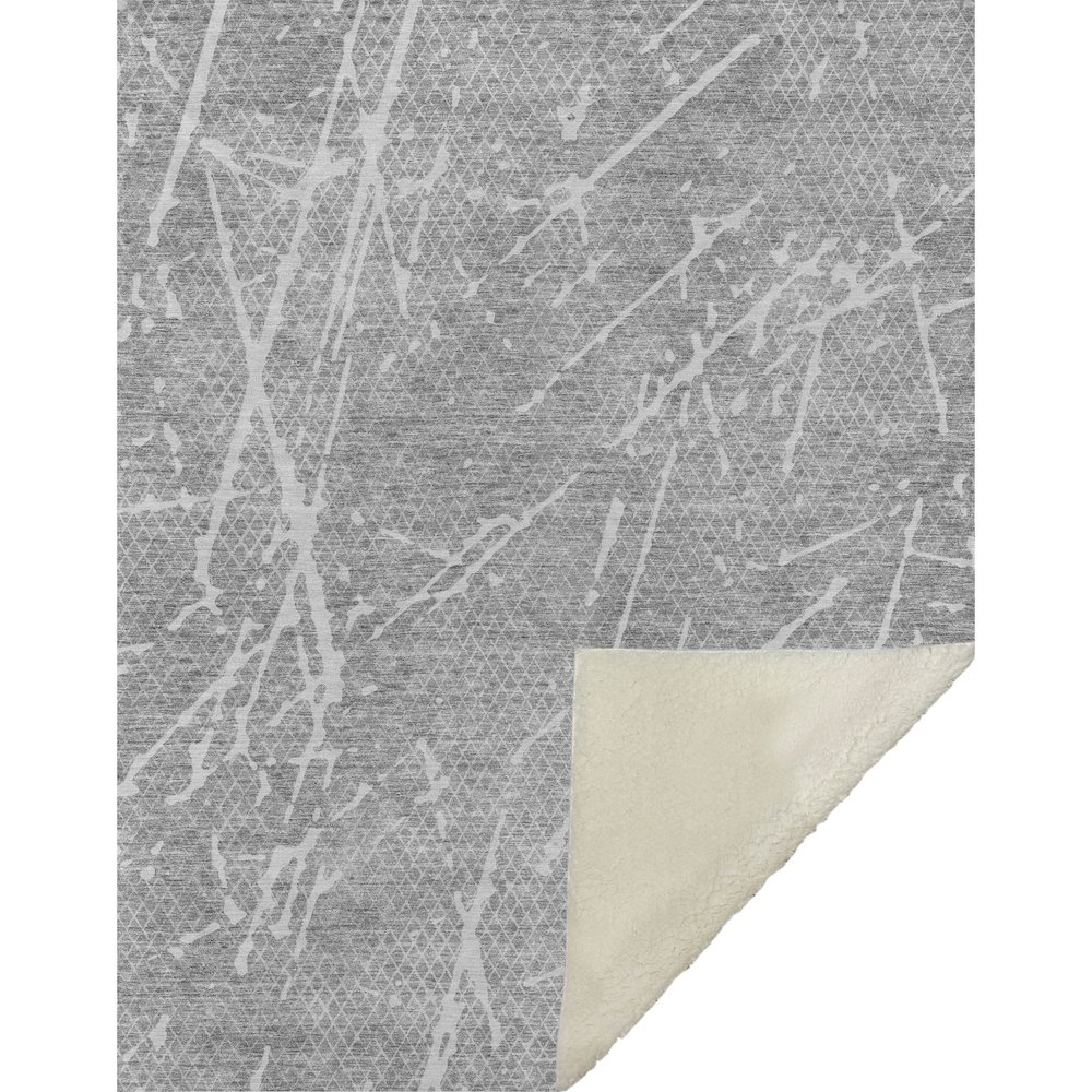 Premium Machine Washable ASB628 Gray 50" x 70" Sherpa Throw Blanket. Picture 1
